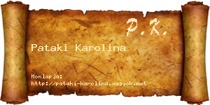 Pataki Karolina névjegykártya